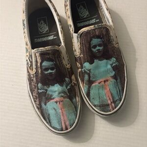 Vans Womens House of Horror Flat Slip on Sneakers.